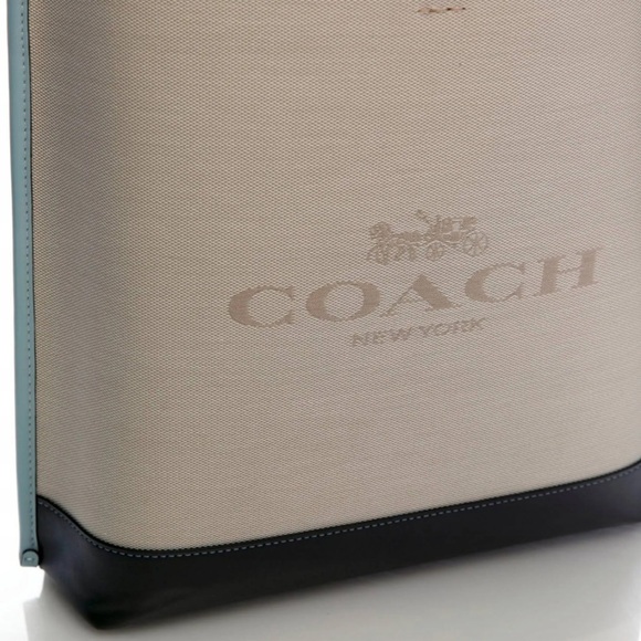 🚨SOLD🚨COACH Mollie Smooth Leather & Jacquard Colorblock Double Straps Bucket Bag - Picture 7 of 14